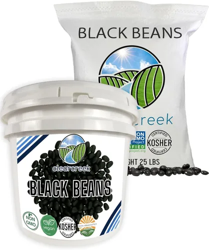 Miniatura 11 de CLEAR CREEK Frijoles negros cultivados en el estado de Washington 12 libras (bolsas de 3 a 4 libras) Sin OMG Vegano Kosher No irradiado