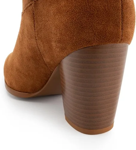 Miniatura 3 de WIRALOMI Botas vaqueras de tacón grueso bordado hasta la rodilla para mujer, botas vaqueras con punta puntiaguda