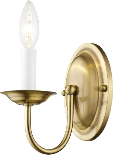 Miniatura 3 de Livex Lighting 4151-01 Aplique de pared sin pantallas, Latón Antiguo, 4.25"An x 7"Al