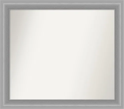Miniatura 326 de Amanti Art Espejo de baño plateado para sobre el fregadero, 24 x 24 pulgadas, espejo cuadrado de peltre forjado a medida, marco de madera casual