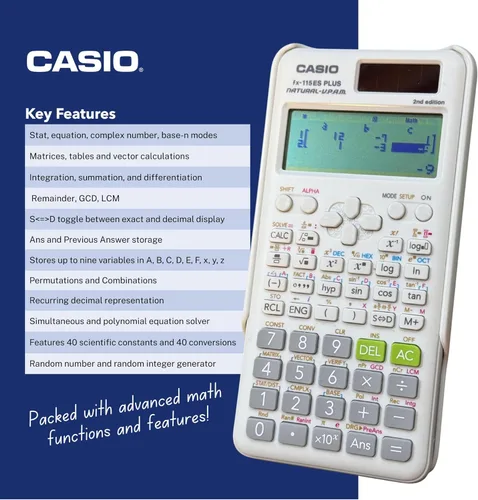 Miniatura 3 de Casio fx-115ES Plus 2ª edición – Calculadora científica avanzada Más de 280 funciones, pantalla Natural Textbook Display℠ Ideal