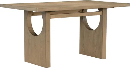 Miniatura 7 de Merax Juego de mesa de comedor de madera para 6, mesa rectangular/sillas tapizadas/diseño geométrico retro, ideal para comedor y cocina, natural