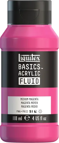 Miniatura 29 de Liquitex BASICS Pintura acrílica fluida, botella de 118ml (4 onzas), tono amarillo cadmio medio Tono medio amarillo cadmio