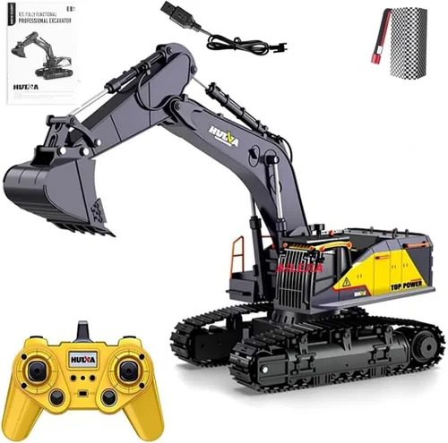 Ailejia Excavadora de control remoto de 22 canales RC ExcavatorTruck Vehículo de juguete 1:14 Escala Excavadora 2.4Ghz Construcción con sonido y