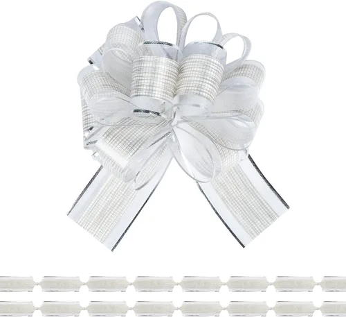 Miniatura 9 de Paquete de 12 lazos grandes de 6 pulgadas para envolver regalos, lazos de cinta para cestas de regalo de boda, lazos de envoltura de regalo de Dorado
