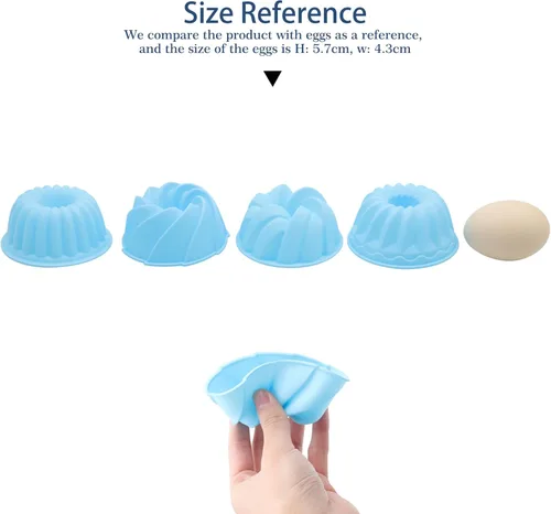 Miniatura 5 de Tongjude 48 Moldes de Silicona para Donas, 3.15" de Diámetro 1.37" de Profundidad Pequeñas Tazas Reutilizables para Hornear, Antiadherentes, Moldes