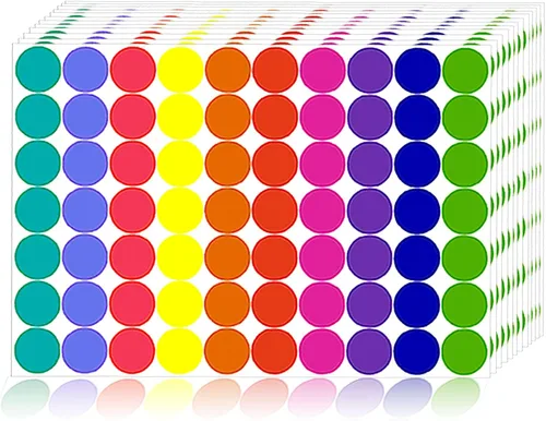 2800 PCS Calcomanías de Puntos de Colores Etiquetas Redondas de Codificación de Colores Etiquetas de Puntos Circulares Calcomanías de Puntos 10