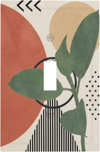 Miniatura 97 de Mid Century Morden Boho - Placa de pared para interruptor de luz dúplex de 1 banda, placa frontal decorativa eléctrica para receptáculo para baño