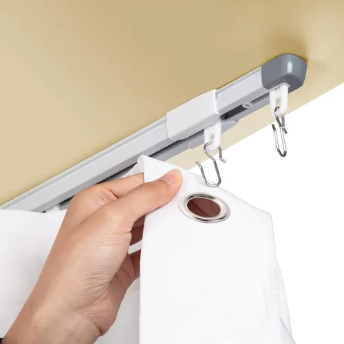 ACMEART Riel de cortina de techo, riel de techo retráctil para cortinas, 2.8-5.2 pies, barra de cortina divisora de habitación, juego de rieles de