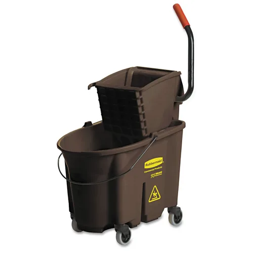 Miniatura 7 de Rubbermaid Commercial Products WaveBrake 35 QT - Cubo de fregona y escurridor con combo de ruedas y cubo para agua sucia, color negro, para limpieza