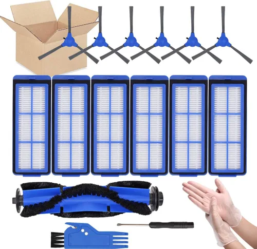 Miniatura 7 de Piezas de repuesto compatibles con eufy Robot Vacuum C10, 8 juegos de filtros + 8 cepillos laterales + 2 cepillos rodantes + 8 bolsas de polvo