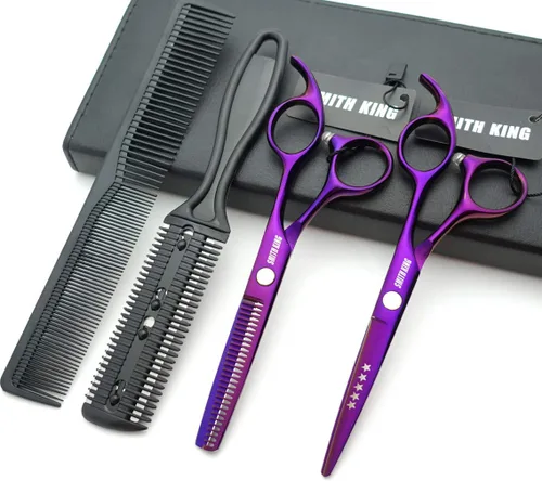 Miniatura 11 de Tijeras de pelo de 5.5 pulgadas con peine de adelgazamiento, tijeras de corte de cabello, tijeras de adelgazamiento para profesionales y personales