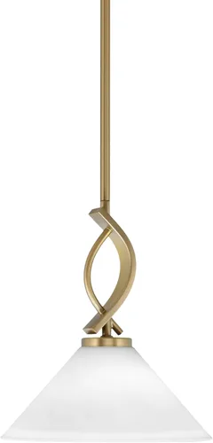 Miniatura 106 de Toltec Lighting Cavella Stem Colgado Mini colgante, acabado grafito, vidrio de muselina blanca de 4 pulgadas