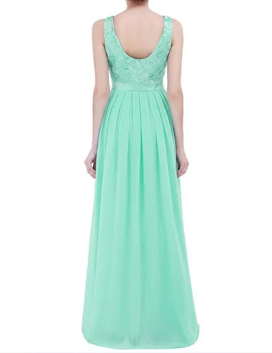 Miniatura 3 de Hularka Vestido largo de gasa de encaje floral para mujer