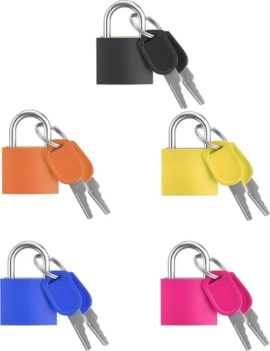 5 cerraduras de maleta con llaves, candado pequeño con llave, candados para equipaje, mini candado con llave para bolsas de viaje, casillero de