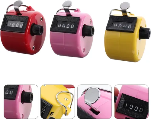 Miniatura 9 de Toddmomy Contador de clics de mano, mini herramienta ergonómica para asistencia e inventario en el aula de fitness, 3 piezas, multicolor
