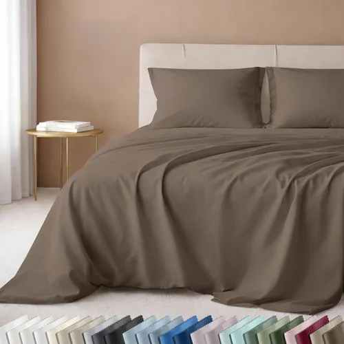 Miniatura 18 de California Design Den Juego de sábanas de lujo tamaño King - 100% algodón, 600 número de hilos, sábanas King de bolsillo profundo, ropa de cama