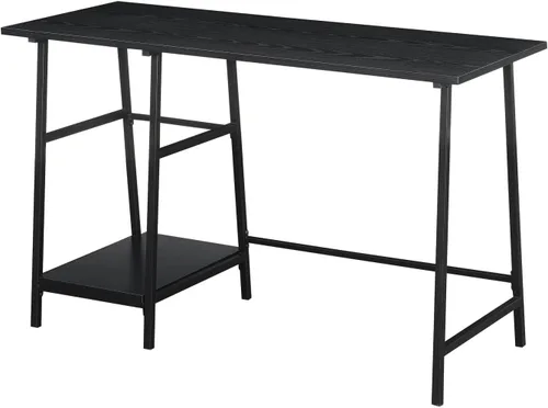 Miniatura 7 de Convenience Concepts Designs2Go - Escritorio de metal de madera con caballete, color negro