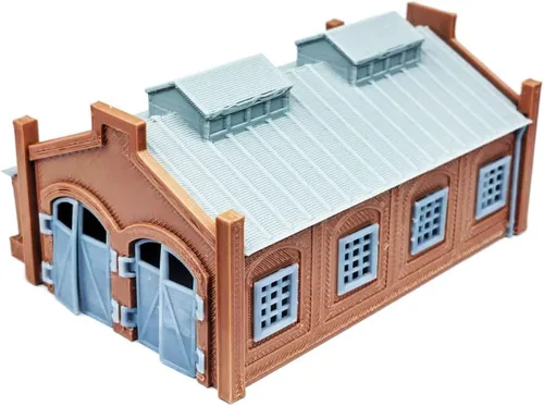 Miniatura 2 de Outland Models Cobertizo locomotora de diseño ferroviario/casa del motor (2-Stall) Escala 1:160 N