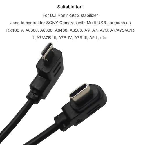 Miniatura 4 de Cable de control RSS, USB-C a Multi-USB Cable de control multicámara para DJI Ronin-SC para Sony A9, A7, A7S, A7S/A7R II, A7/A7R III 11.8 in (arriba)