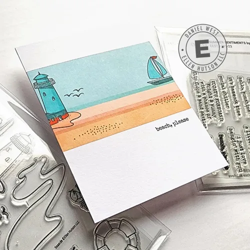 Miniatura 3 de Ellen Hutson, Essentials by Ellen, Seaside Stamp & Die Set Combo, Estampación, Papelería, Tarjetas, Scrapbooking, Bricolaje, Náutico, Verano, Playa