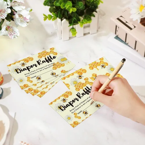 Miniatura 2 de Adivina cuántos panales juego para baby shower, 50 cuántas tarjetas y 1 caja, divertidas ideas de juegos de baby shower para niños o niñas