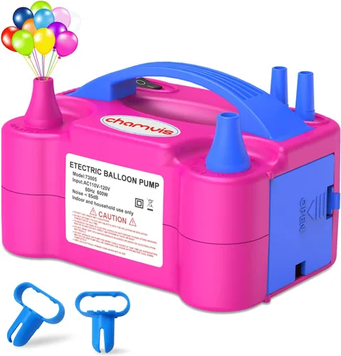 Miniatura 7 de Chamvis Bomba de globo eléctrica, bomba de globo de 110 V 600 W inflada, bomba de aire para globos: máquina sopladora de globos para llenar globos