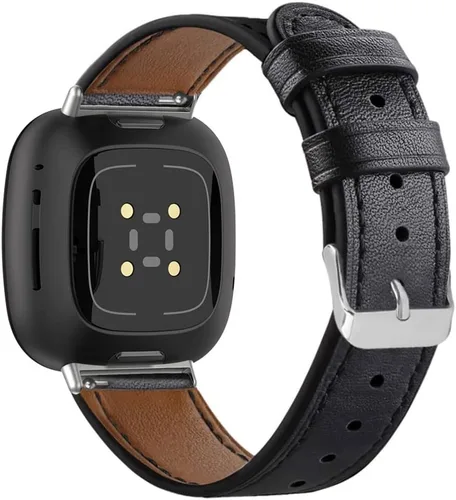 Miniatura 2 de Compatible con Fitbit Versa 4/3/Sense 2/Sense Bandas de cuero, para mujeres y hombres, correa de repuesto ajustable para Fitbit Versa 4/3/Sense