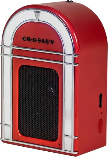 Miniatura 13 de Crosley CR3046A-RE Mini Jukebox Altavoz Bluetooth portátil con luces LED y micrófono, rojo