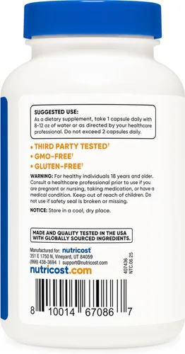 Miniatura 4 de Nutricost Cápsulas de boro de 5 mg, 240 cápsulas vegetarianas, sin gluten y sin OMG