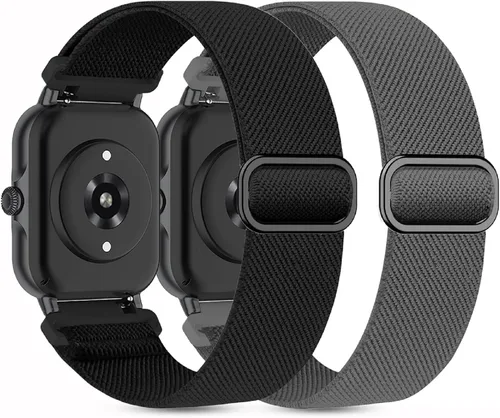 Miniatura 10 de Paquete de 2 correas elásticas de nailon compatibles con Amazfit Active 2/Active 3 Premium/Active, correas deportivas de repuesto suaves de 0.787