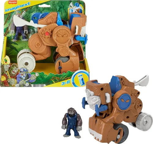 Fisher-Price Imaginext - Juego de figuras de mono, catapulta de juguete preescolar con acción de lanzamiento para juegos de simulación a partir de 3
