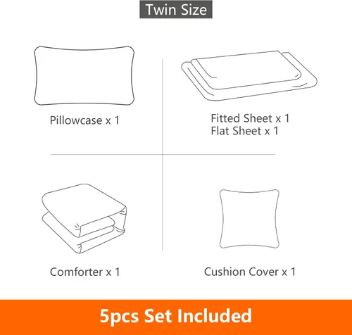 Miniatura 5 de Juego de ropa de cama de 5 piezas con estampado de videojuegos tamaño individual para niños, niñas, adolescentes, ropa de cama de 5 piezas en una