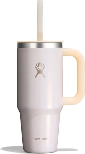 Miniatura 82 de Hydro Flask Vaso de Viaje con Asa, Tapa y Pajita - Acero Inoxidable Aislado en 24 Oz Aloe
