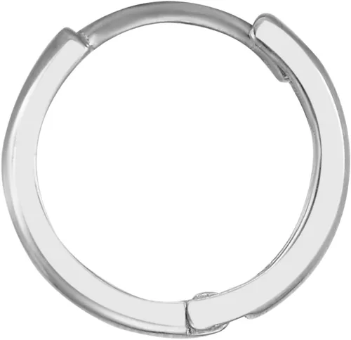Miniatura 4 de Aretes de aro de oro blanco de 14 quilates de 0.079in de grosor, 3 tamaños diferentes disponibles, Oro de 14 quilates