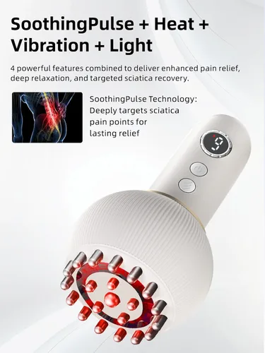 Miniatura 3 de Dispositivos de alivio del dolor de ciática: masajeador de tejido profundo con tecnología multimodo, terapia de calor y luz, alivio específico