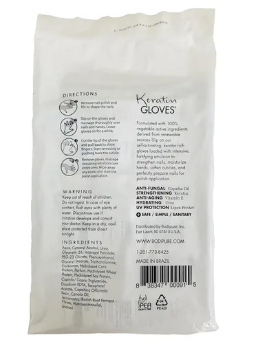 Miniatura 8 de Bodipure Máscara de mano hidratante todo en 1, máscara de mano de queratina y vitamina E para manos secas y agrietadas, fórmula de guantes