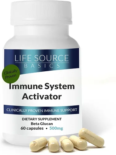 Life Source Basics Activador de apoyo del sistema inmunológico - Beta de alta pureza 1,3/1,6 glucano - Suplemento inmunitario y vitamínico sin OMG y