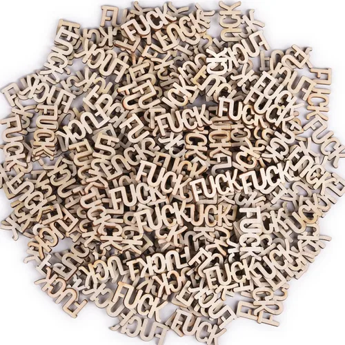 Letras de madera "fuck" de 200 unidades para manualidades DIY, letras de madera sin acabar, mini, divertidas, para regalo de oficina, aniversario,
