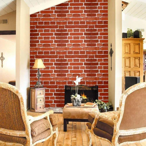 Miniatura 6 de Arthome - Papel tapiz de ladrillo autoadhesivo de 17 x 120 pulgadas, impermeable, para dormitorio, sala de estar, chimenea, escalera, decoración