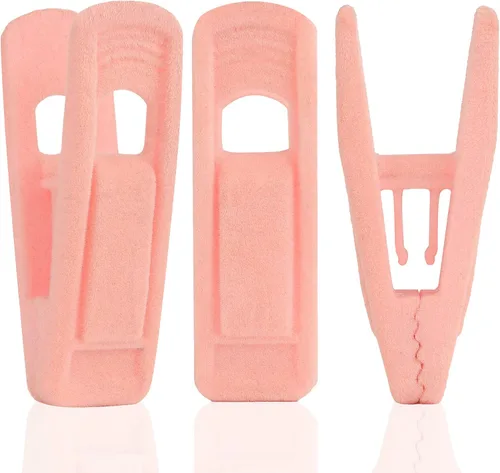 Miniatura 16 de Tinfol Clips de terciopelo para colgar, paquete de 50 clips de terciopelo para pantalones grises, clip para colgar ropa, alfiler de ropa de apertura