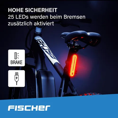 Miniatura 3 de Fischer LED Akku Stableuchte, Rücklicht, Fahrradbeleuchtung, Fahrrad-Rückleuchte, barra auxiliar, Schutzart IPX4, negro