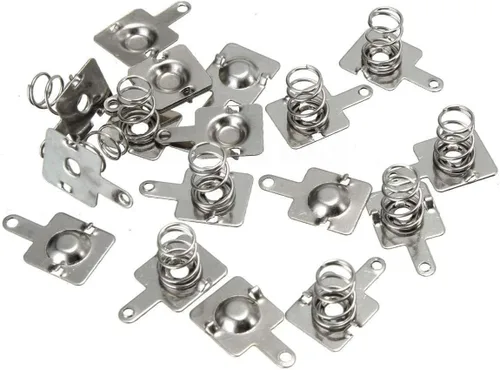 Miniatura 2 de 100 pares AA batería resorte placa conjunto contacto positivo conversión negativa tono plata
