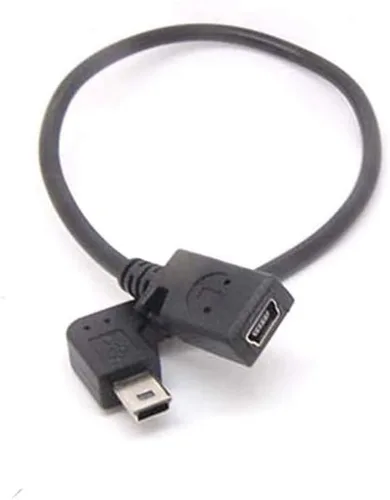 (Ángel derecho) Ángulo de 90 grados USB Tipo A Hembra a Mini B Convertidor de cable macho de 5 pines Cargador adaptador CORD c260
