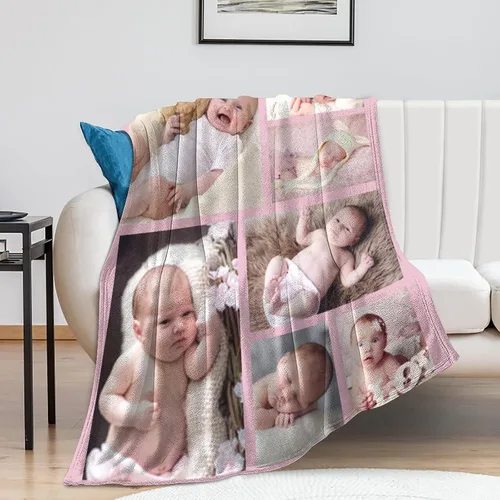 Miniatura 7 de Manta personalizada con collage de fotos, mantas de sofá suaves personalizadas, regalos para el Día de la Madre, familia, amigos, seres queridos
