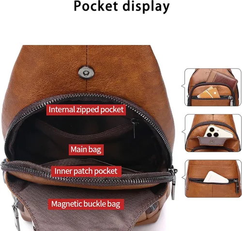 Miniatura 141 de LUKZIJAES Bolso bandolera de cuero genuino para hombre