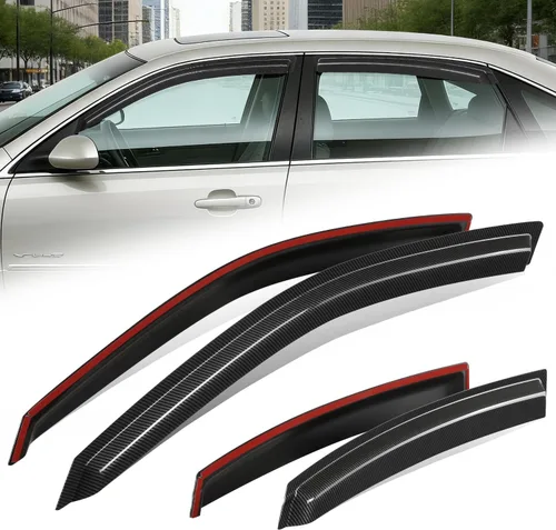 Miniatura 54 de Auto Dynasty 4 piezas viseras de ventana con patrón de fibra de carbono compatibles con Chrysler PT Cruiser 2001-2010, deflectores de ventana