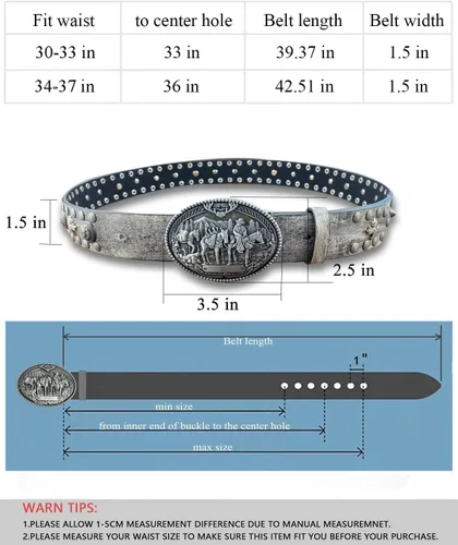 Miniatura 6 de TOPACC Cinturones occidentales para mujer y hombre Cowboy Country Cinturones con hebillas para jeans pantalones Rodeo