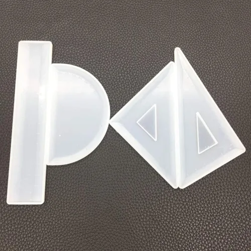 Miniatura 5 de Plantillas para tartas, 4 moldes de regla de resina de silicona, triangular, cuadrados, de cristal, epoxi, para manualidades, manualidades, jabón