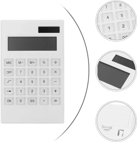 Miniatura 7 de STOBOK Solar Cute Use Daily Screen Supplies Calculación LCD Escritorio Delgado para Plana Ultradelgada Power Thin Home Ultra, papelería Calculadora